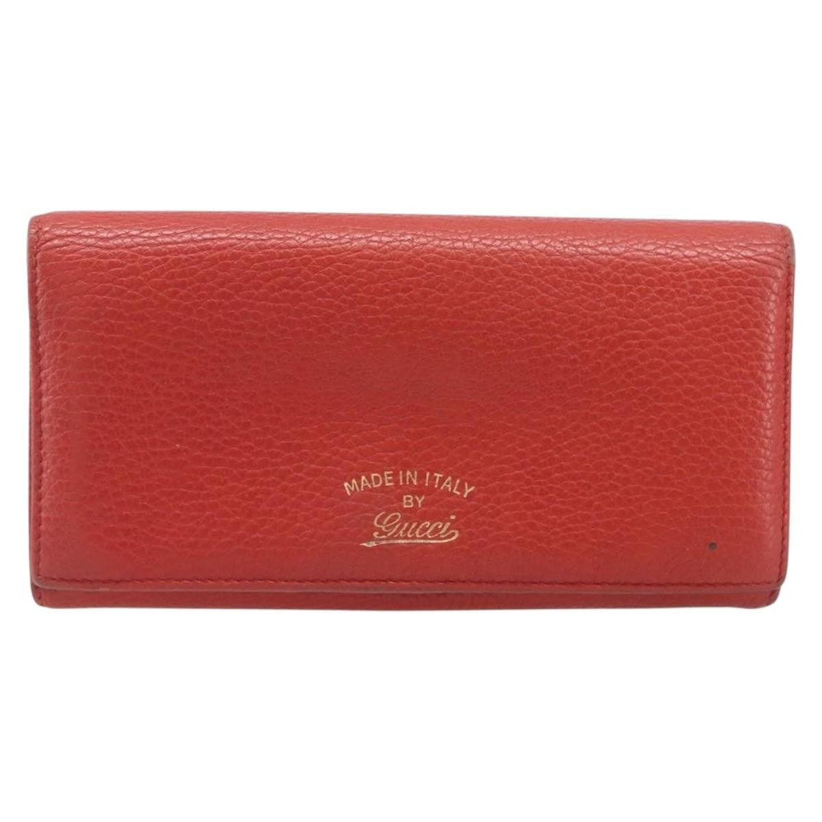 Gucci Swing Wallet On Strap Leather Red Leather Crossbody Bag Bag (Pre-Owned)