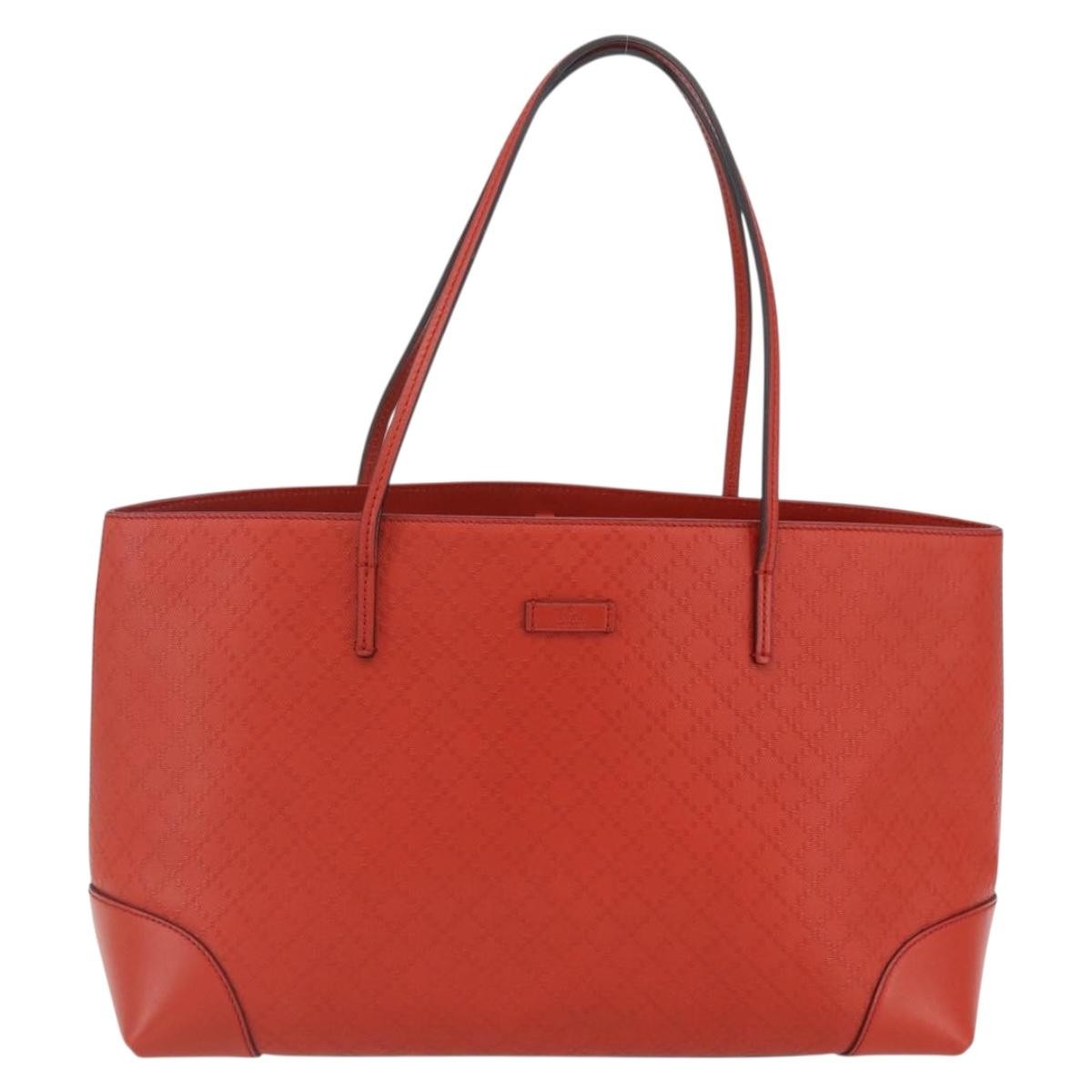 Gucci Bright Tote Diamante Leather Red Leather Tote Bag Bag (Pre-Owned)