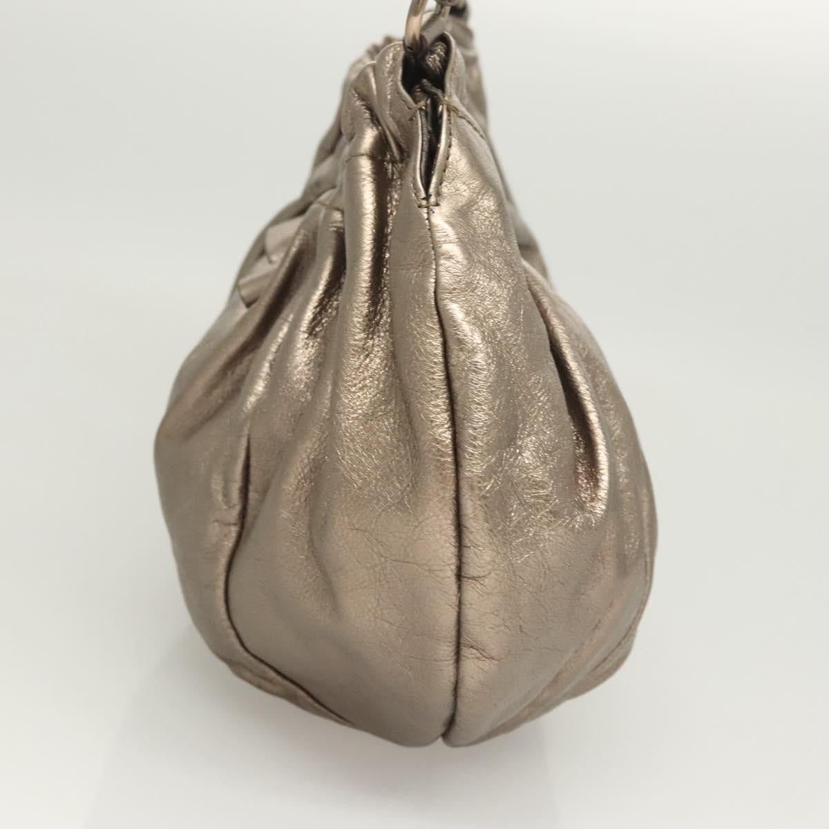 Salvatore Ferragamo Vala Leather Gold Leather Shoulder Bag Bag (Pre-Owned)