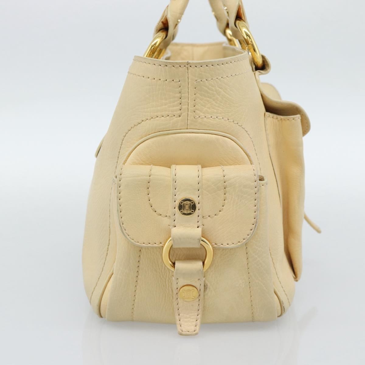 Celine Boogie Satchel Leather Beige Leather Handbag (Pre-Owned)