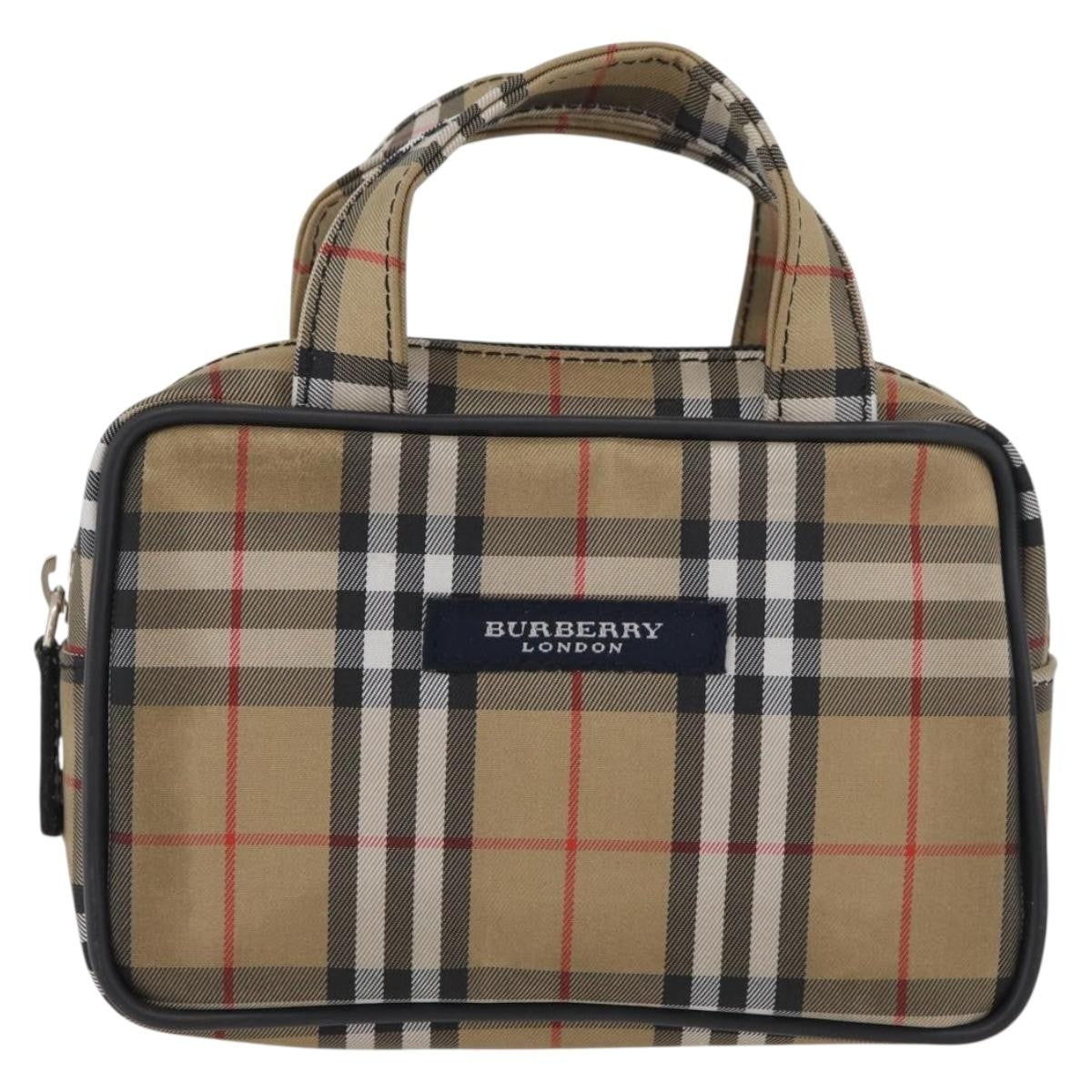 Burberry Nova Check Nylon Beige Nylon Handbag (Pre-Owned)