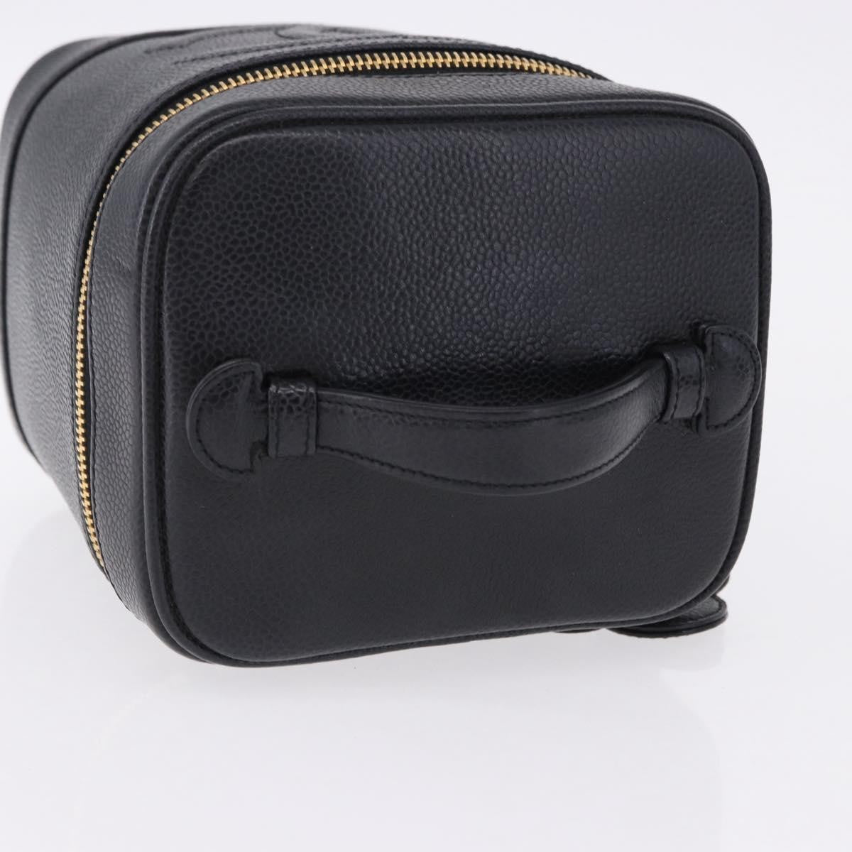 Chanel Vintage Timeless Vanity Case Caviar Black Calfskin Handbag (Pre-Owned)