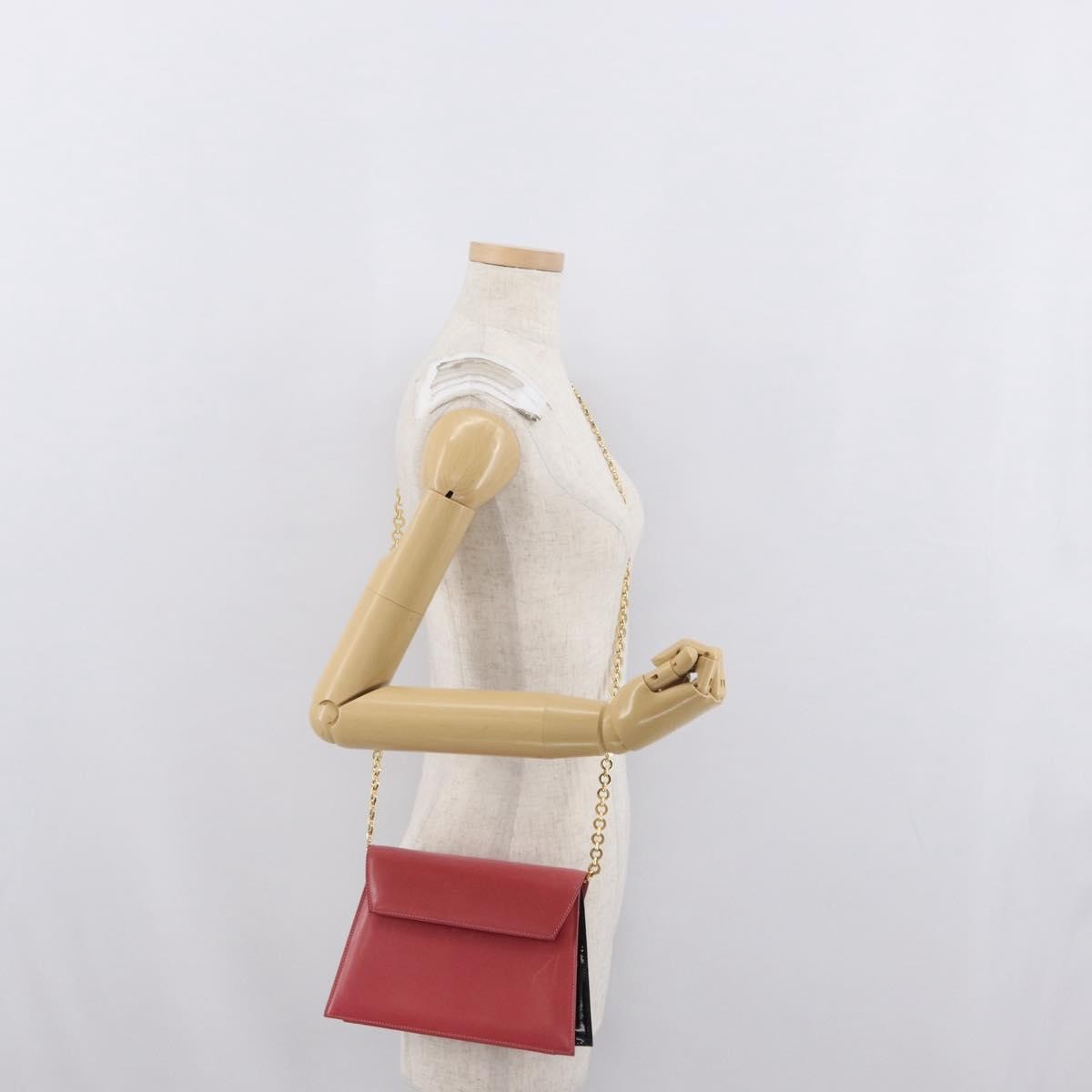 Salvatore Ferragamo Vintage Chain Leather Pink Leather Shoulder Bag Bag (Pre-Owned)