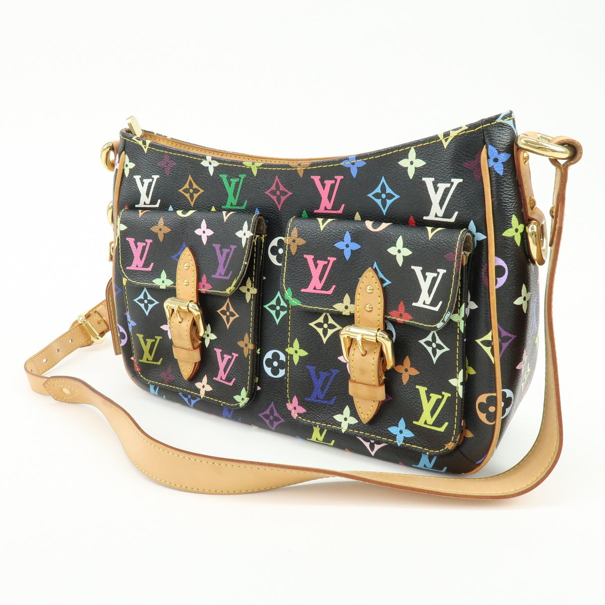 Louis Vuitton Lodge Monogram Multicolor Black Canvas Handbag (Pre-Owned)