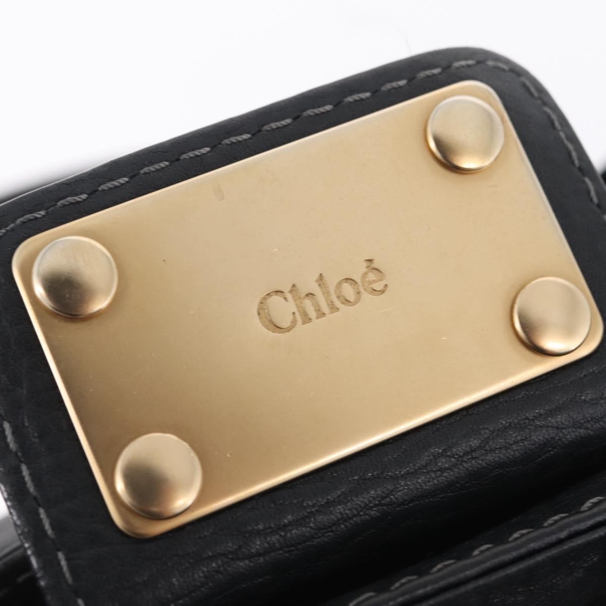 Chloe Paddington Lock Leather Black Leather Handbag (Pre-Owned)