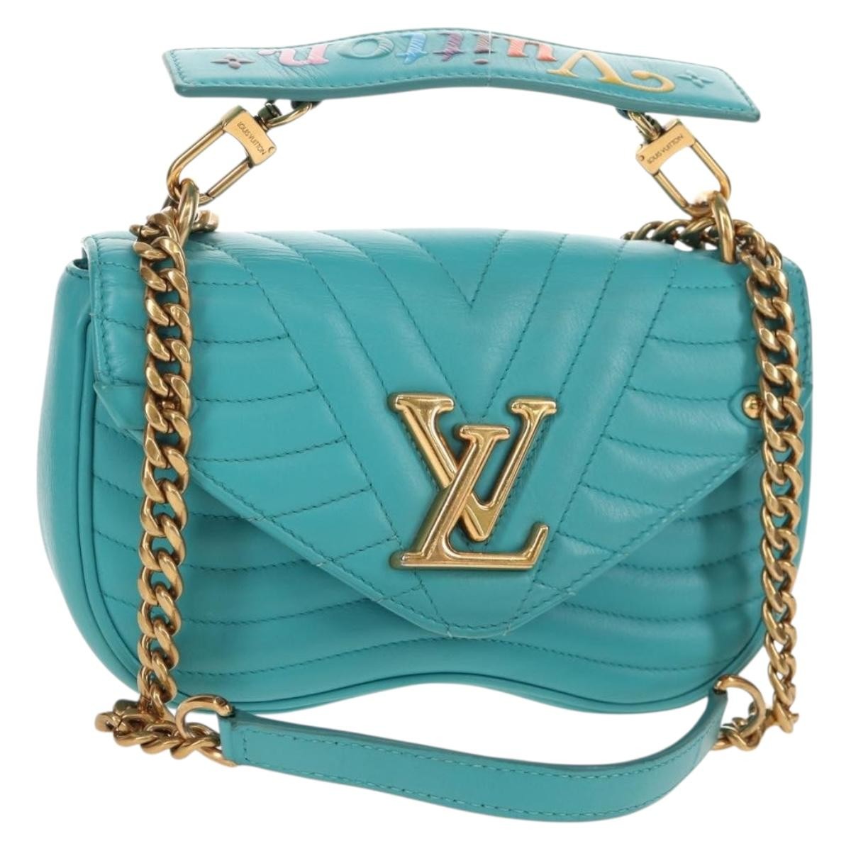 Louis Vuitton New Wave Chain Quilted Leather Blue Leather Shoulder Bag Bag (Pre-Owned)