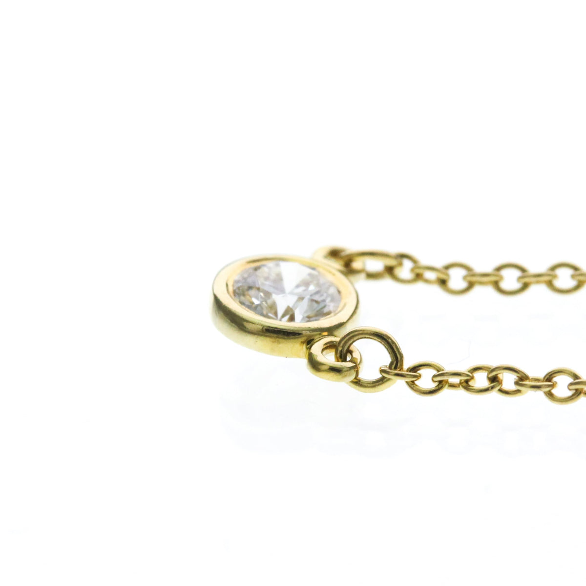 Tiffany & Co. Elsa Peretti Diamonds By The Yard Pendant 18K Rose Gold With Pear-Shaped Diamond Yellow Yellow_Gold Necklace Jewelry (Pre-Owned)