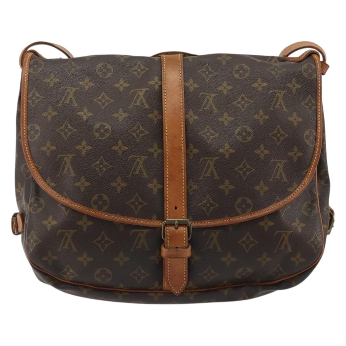 Louis Vuitton Saumur Monogram Canvas Brown Canvas Shoulder Bag Bag (Pre-Owned)