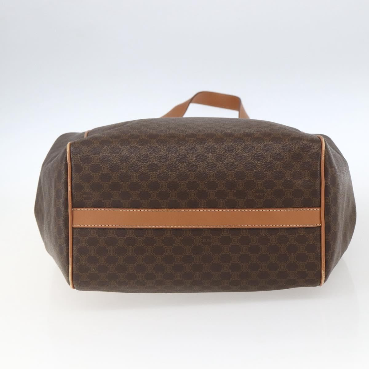 Celine Vintage Macadam Canvas And Leather Brown Canvas Shoulder Bag Bag (Pre-Owned)