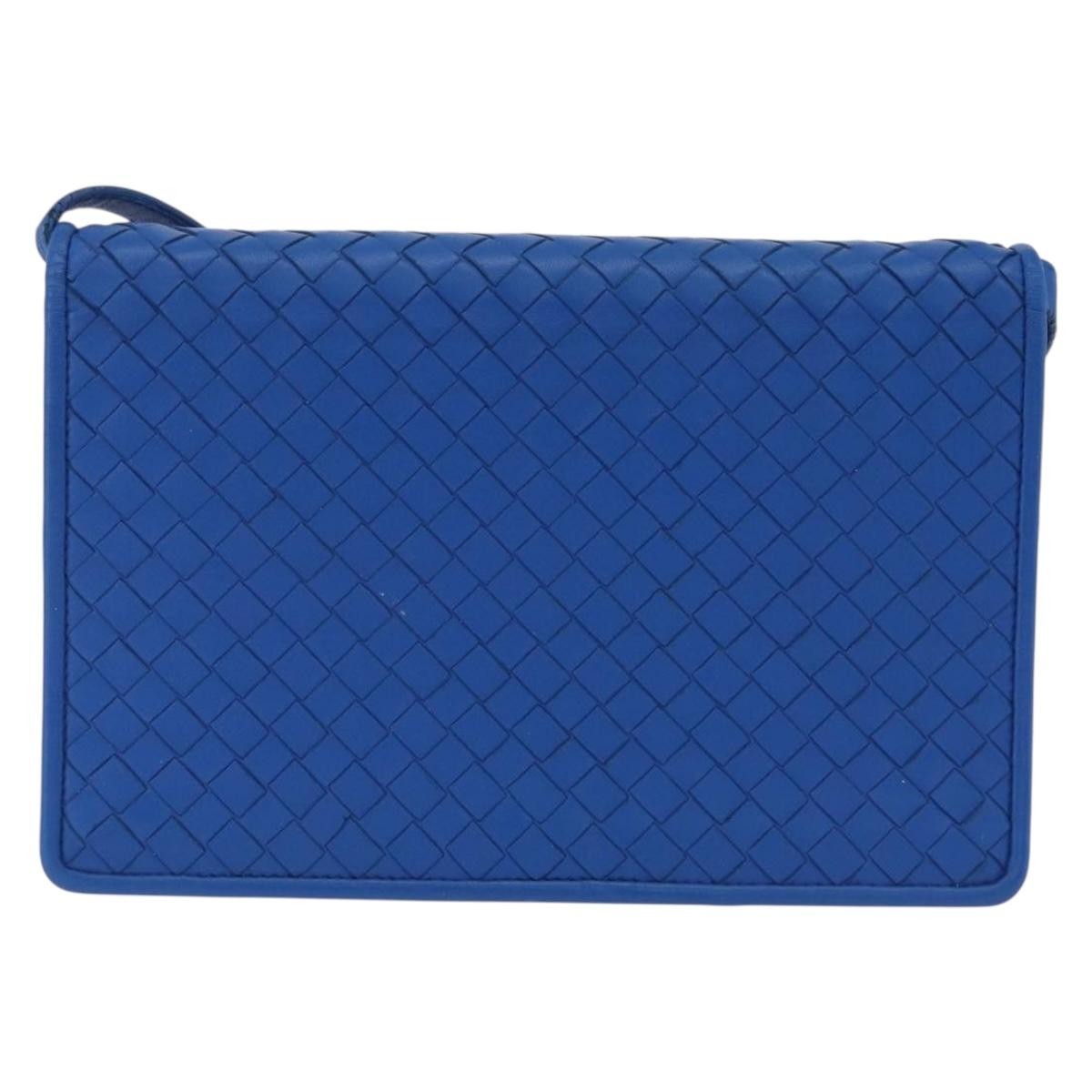 Bottega Veneta Shoulder Leather Blue Leather Shoulder Bag Bag (Pre-Owned)