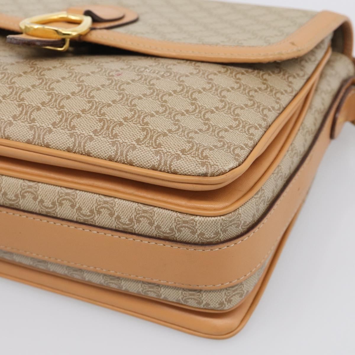 Celine Macadam Shoulder Canvas Beige Canvas Crossbody Bag Bag (Pre-Owned)