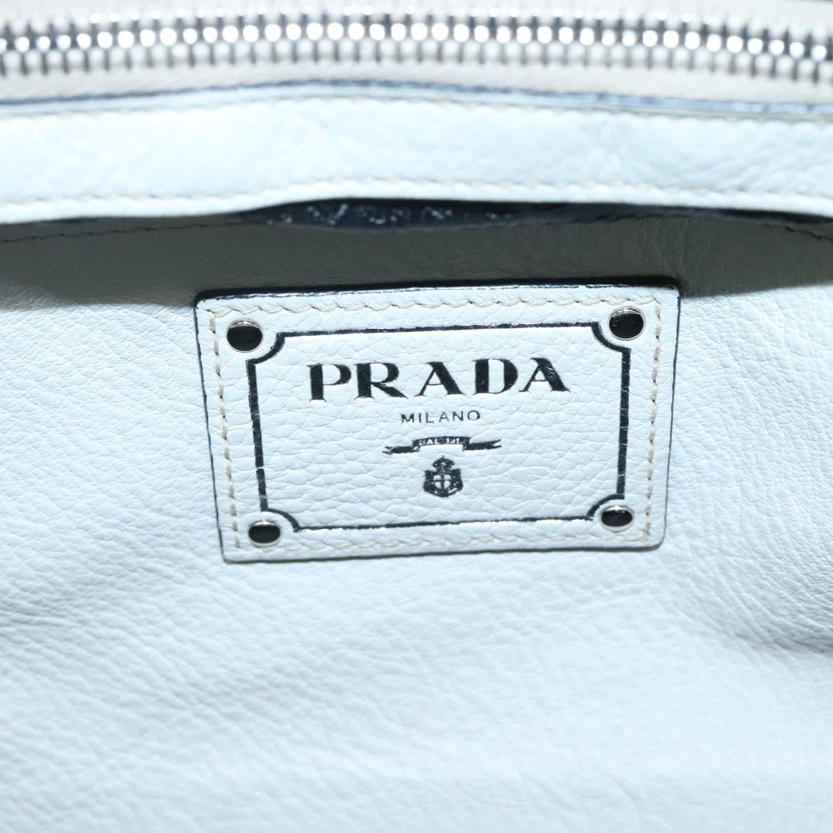 Prada Front Pocket Wing Convertible Tote Vitello Daino White Leather Tote Bag Bag (Pre-Owned)