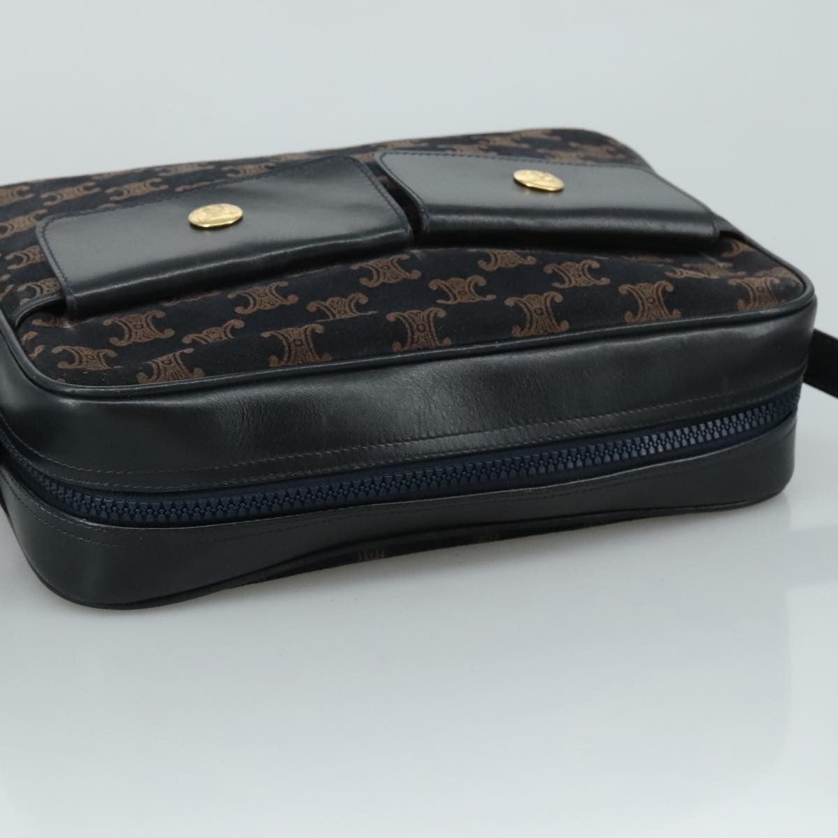 Celine Flap Shoulder Canvas Navy Canvas Shoulder Bag Bag (Pre-Owned)