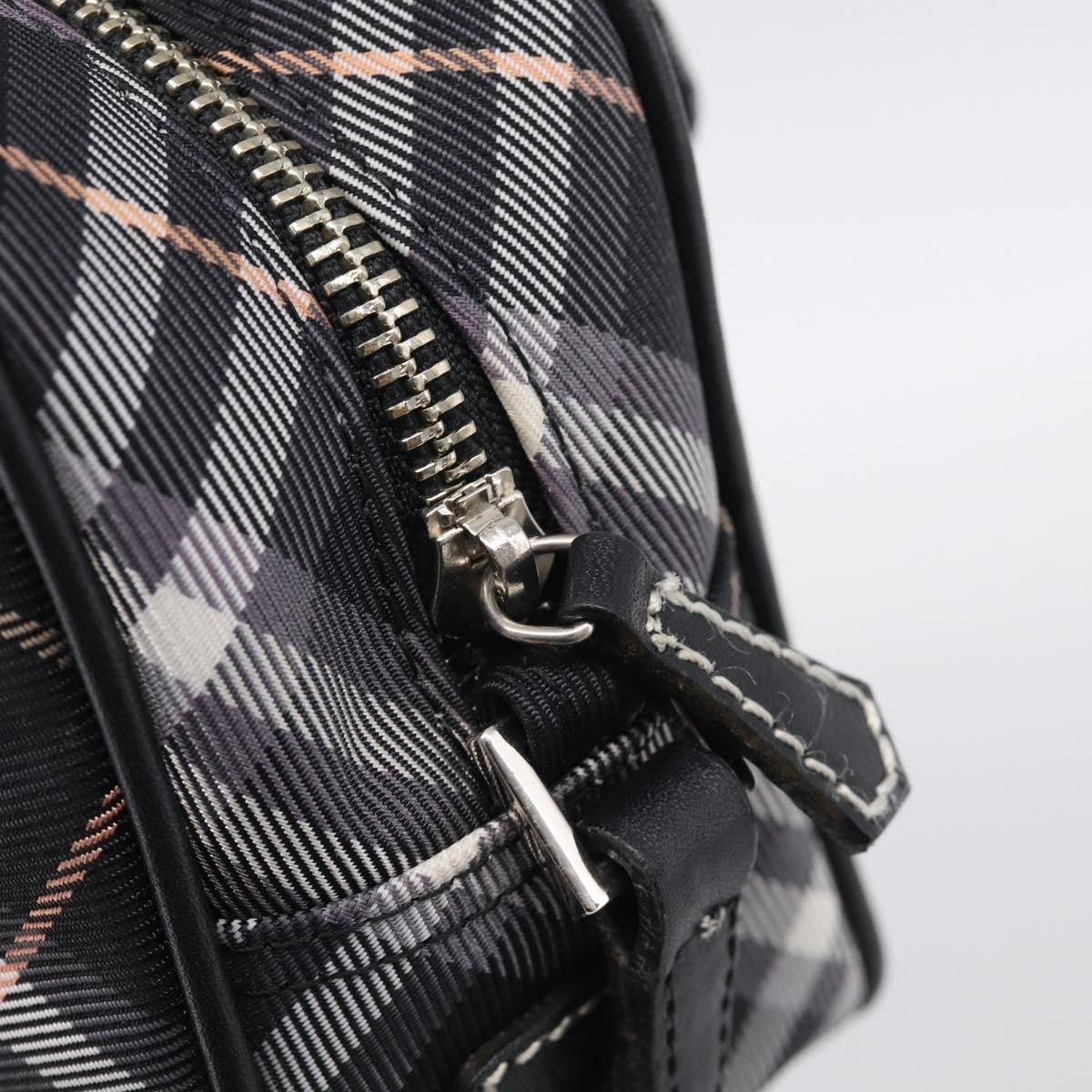 Burberry Nova Check Blue Label Nylon Black Nylon Shoulder Bag Bag (Pre-Owned)