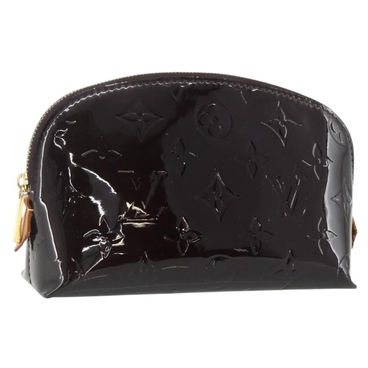 Louis Vuitton Cosmetic Monogram Vernis Burgundy Patent_Leather Toiletry Case Accessory (Pre-Owned)