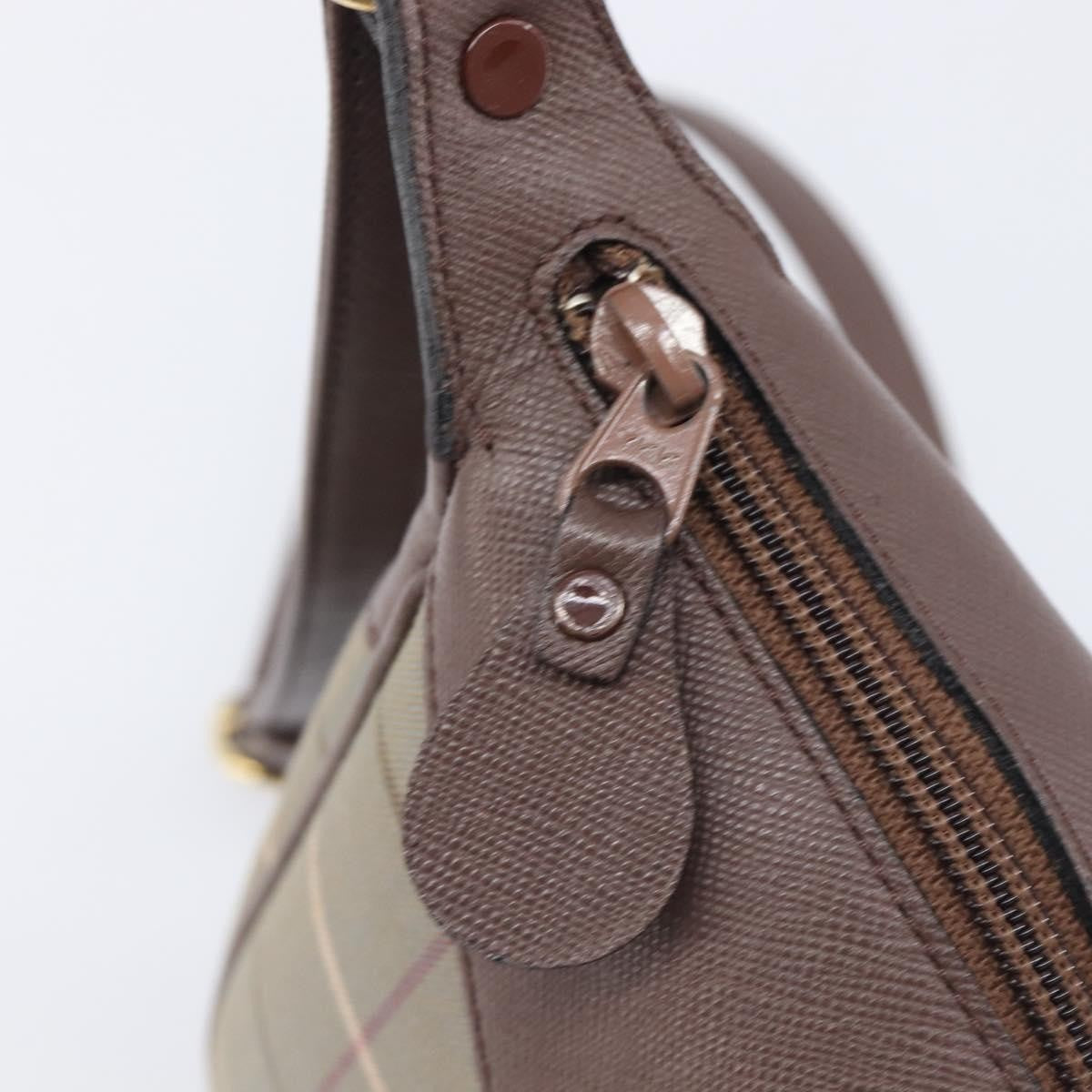 Burberry Nova Check Shoulder Bag Canvas Brown Canvas Shoulder Bag Bag (Pre-Owned)