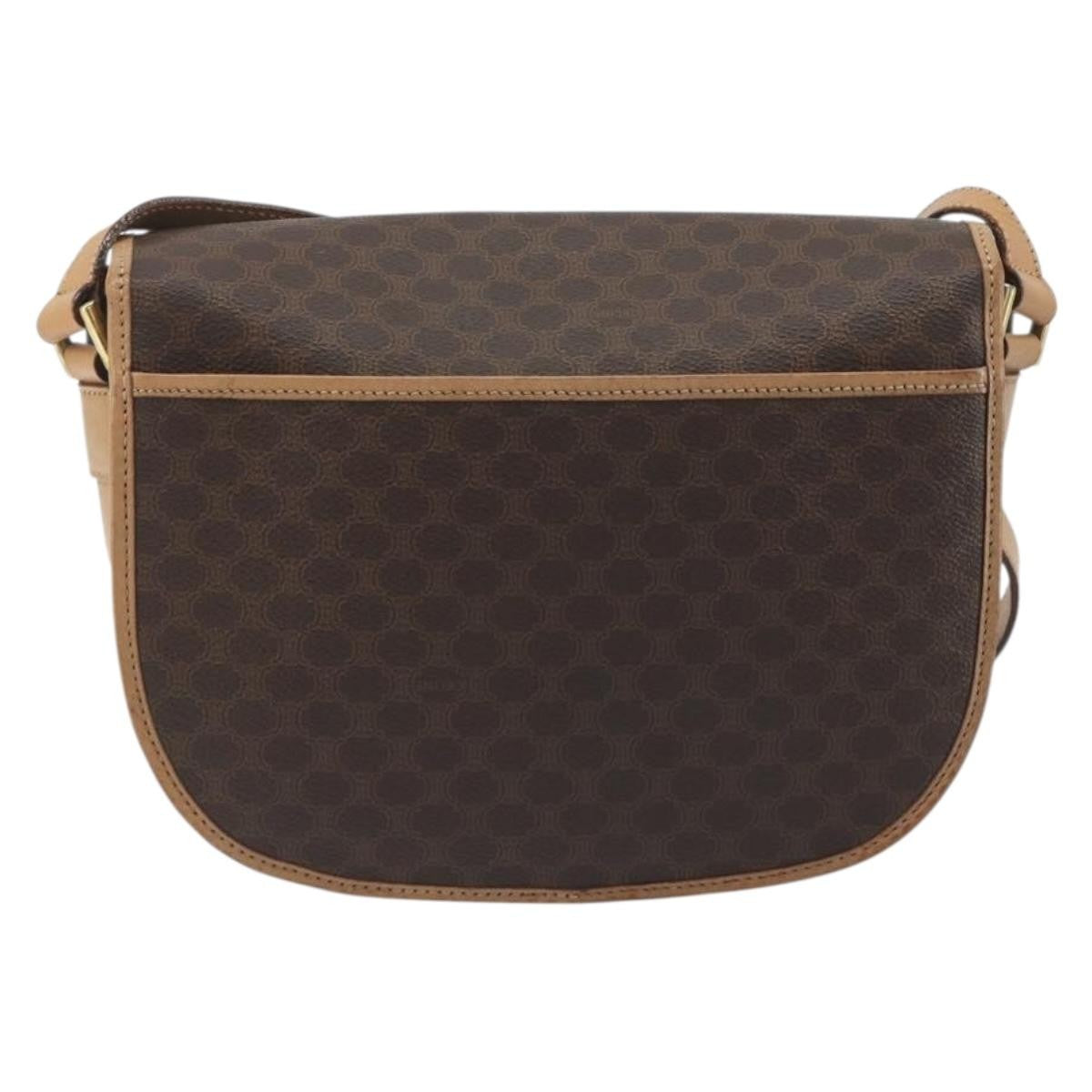 Celine Macadam Canvas Brown Canvas Shoulder Bag Bag (Pre-Owned)