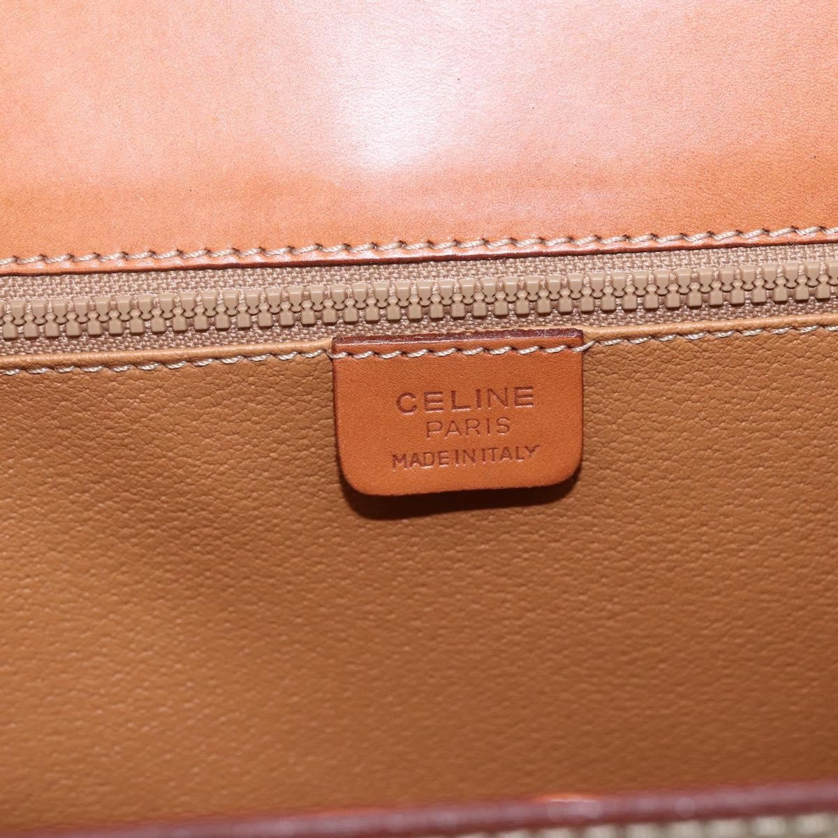 Celine Vintage Macadam Canvas And Leather Beige Canvas Handbag (Pre-Owned)