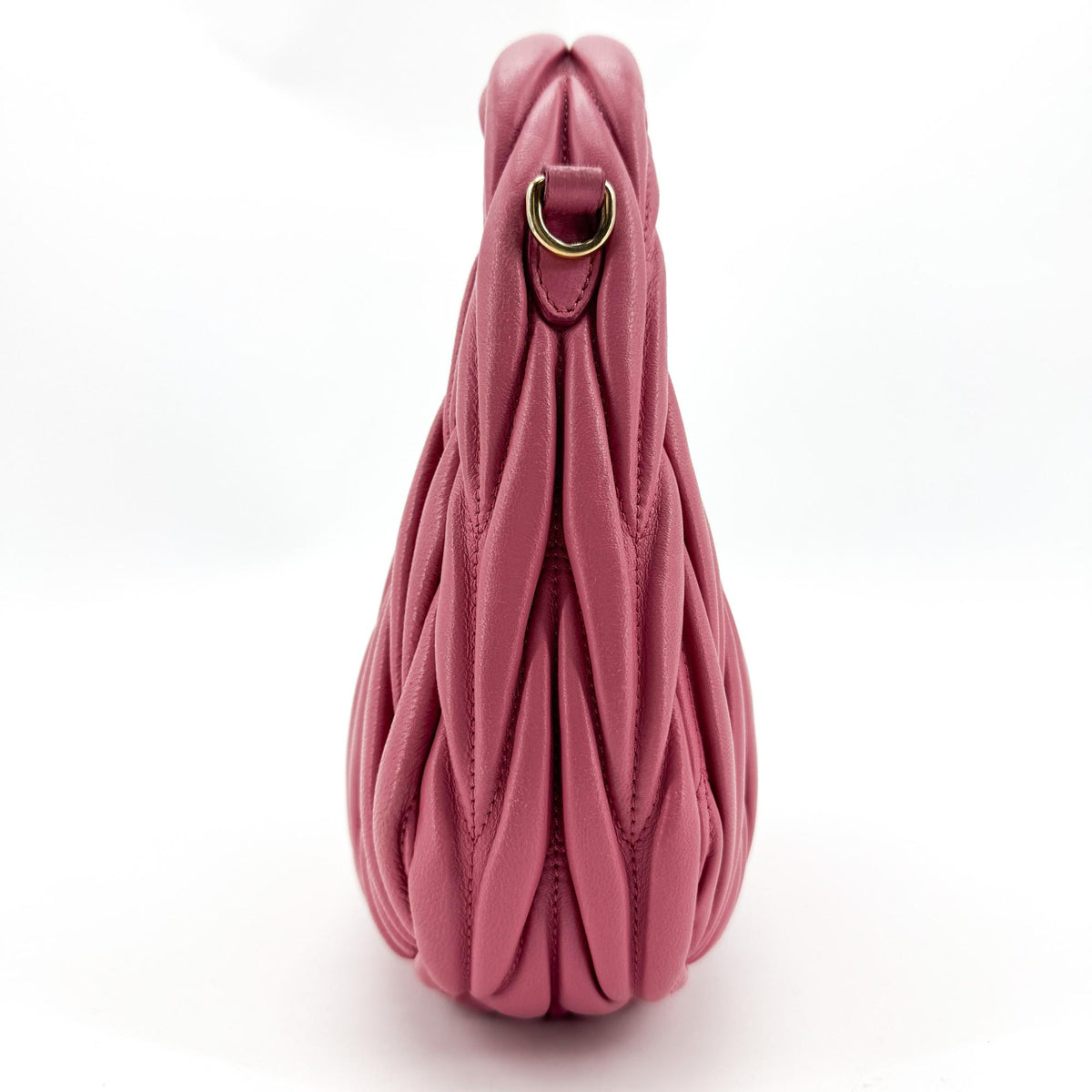 Miu Miu Wander Hobo Matelasse Satin Pink Leather Shoulder Bag Bag (Pre-Owned)