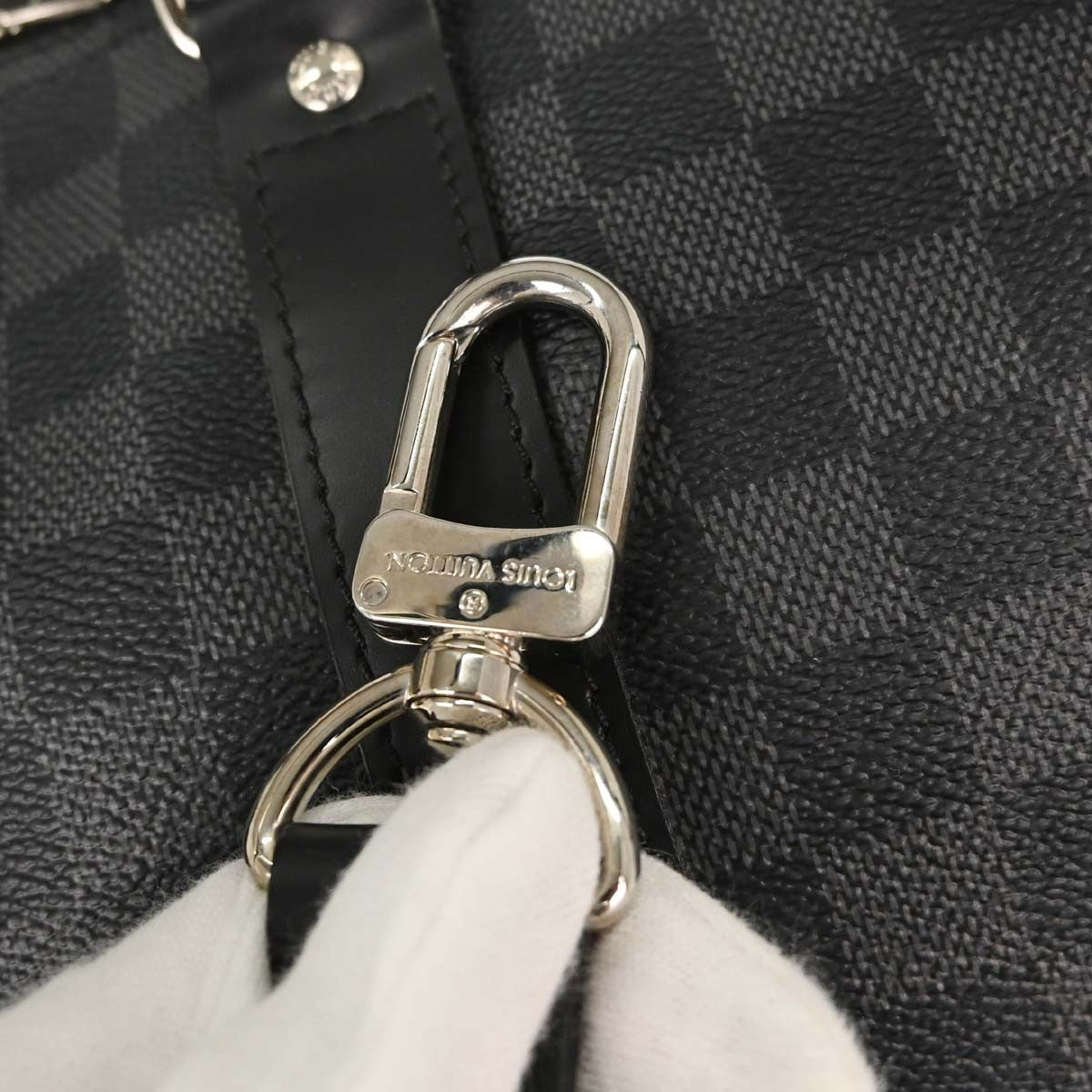 Louis Vuitton Keepall Bandouliere Damier Graphite Gray Canvas Travel Bag Bag (Pre-Owned)