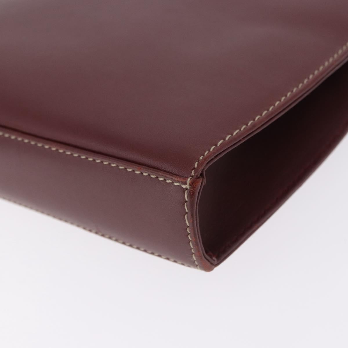 Cartier Must De Cartier Clutch Leather Burgundy Leather Clutche & Pouche Bag (Pre-Owned)