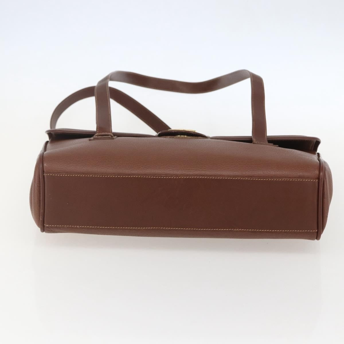 Gucci Vintage Tote Leather Brown Leather Tote Bag Bag (Pre-Owned)