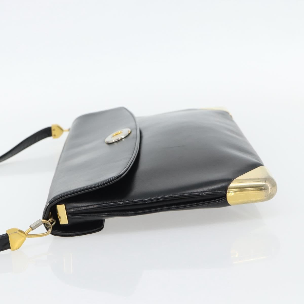 Christian Dior Cd Shoulder Bag Leather Black Leather Shoulder Bag Bag (Pre-Owned)