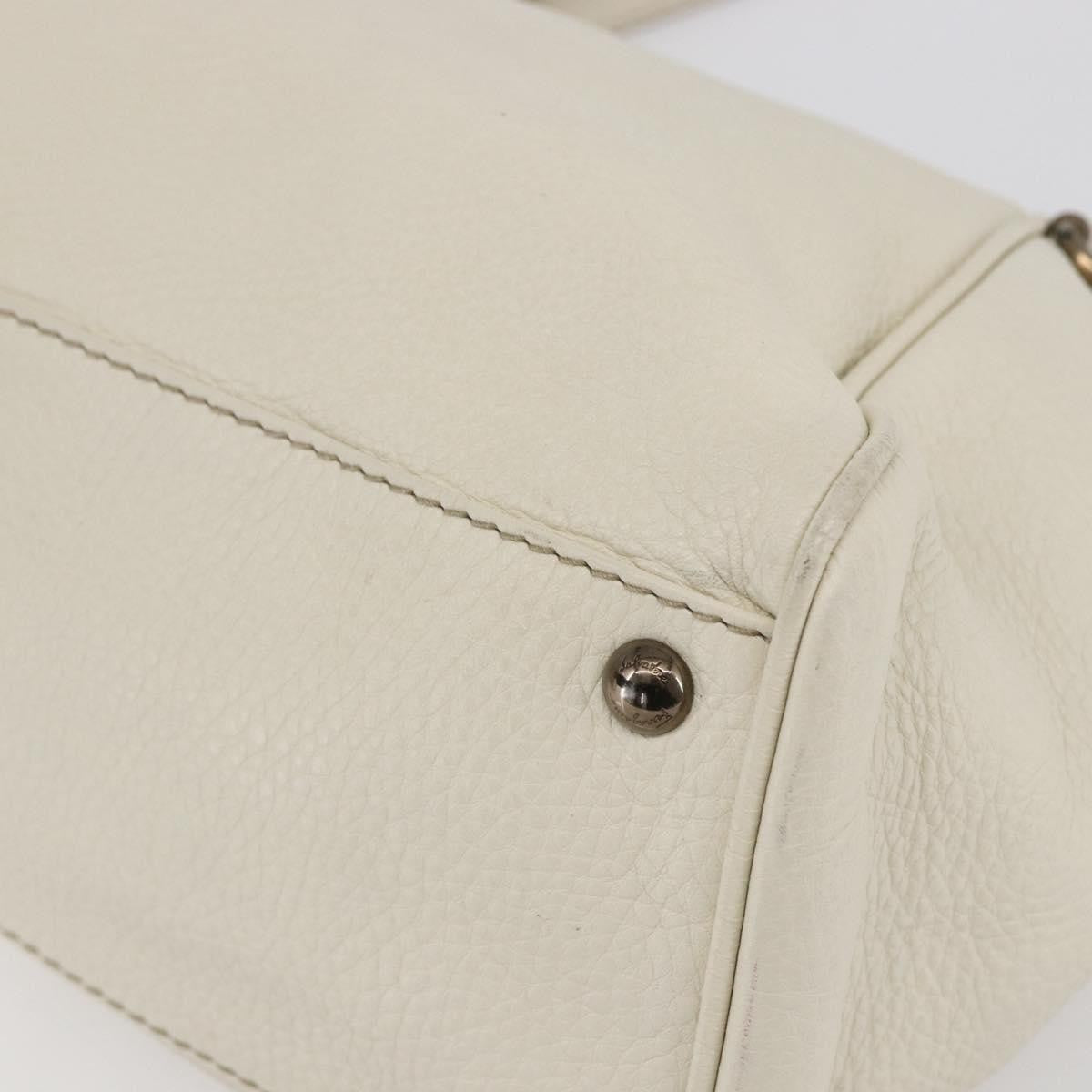 Salvatore Ferragamo Vintage Leather White Leather Tote Bag Bag (Pre-Owned)