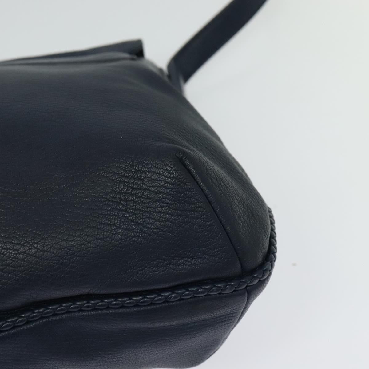 Gucci Hip Bamboo Flap Leather Blue Leather Handbag (Pre-Owned)