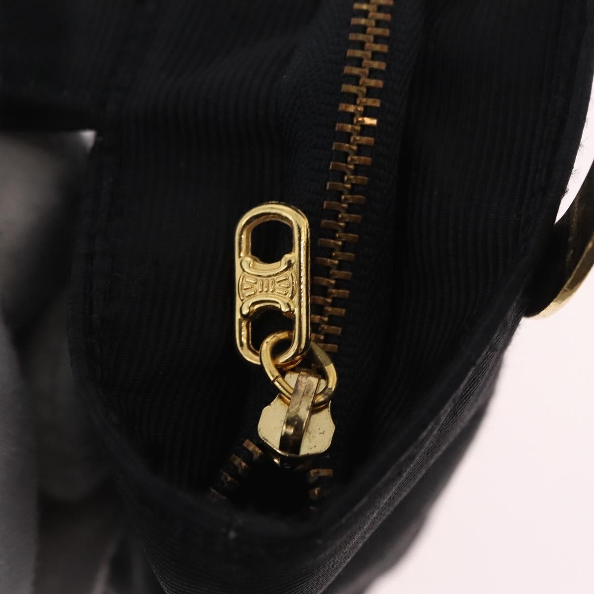 Celine Circle Logo Pouch Canvas Black Canvas Clutche & Pouche Bag (Pre-Owned)