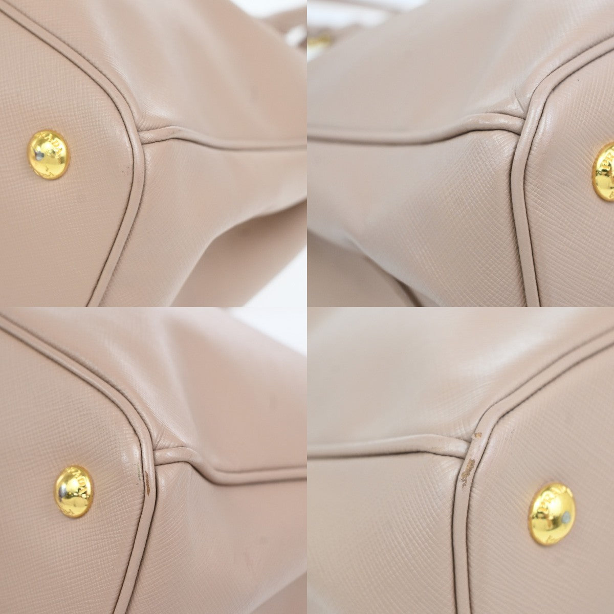 Prada Gardener's Saffiano Leather Pink Leather Tote Bag Bag (Pre-Owned)