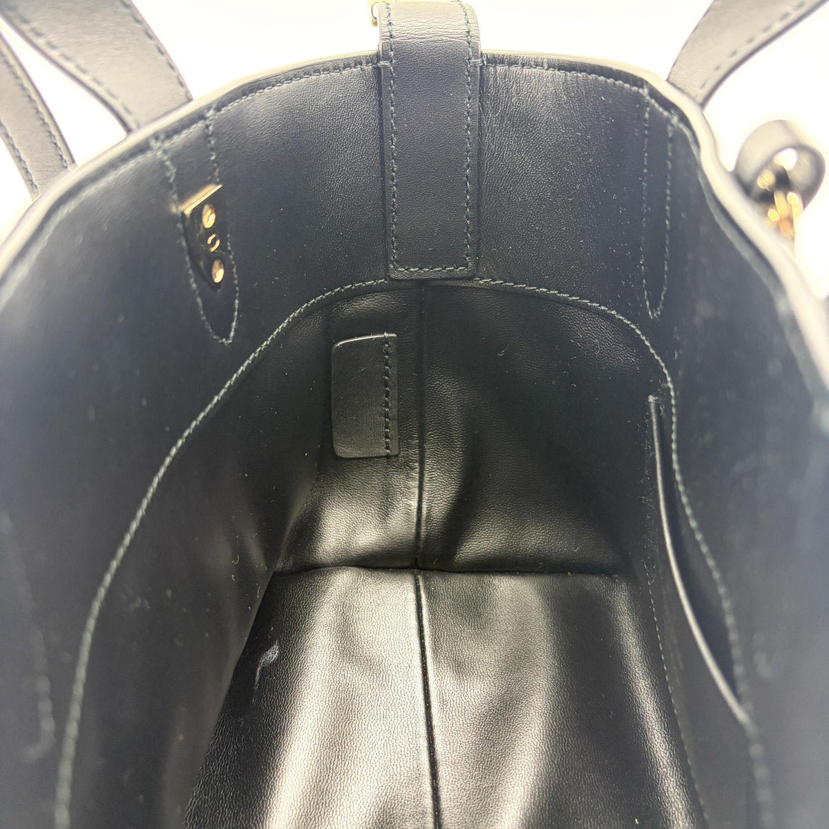 Christian Dior Toujours Vertical Macrocannage Quilt Calfskin Black Leather Tote Bag Bag (Pre-Owned)