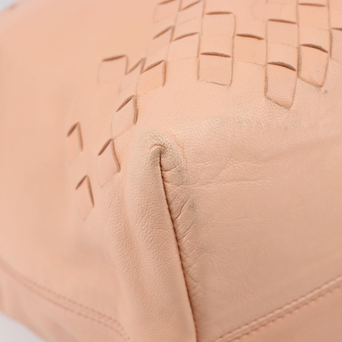 Bottega Veneta Regent Leather With Intrecciato Detail Pink Leather Tote Bag Bag (Pre-Owned)