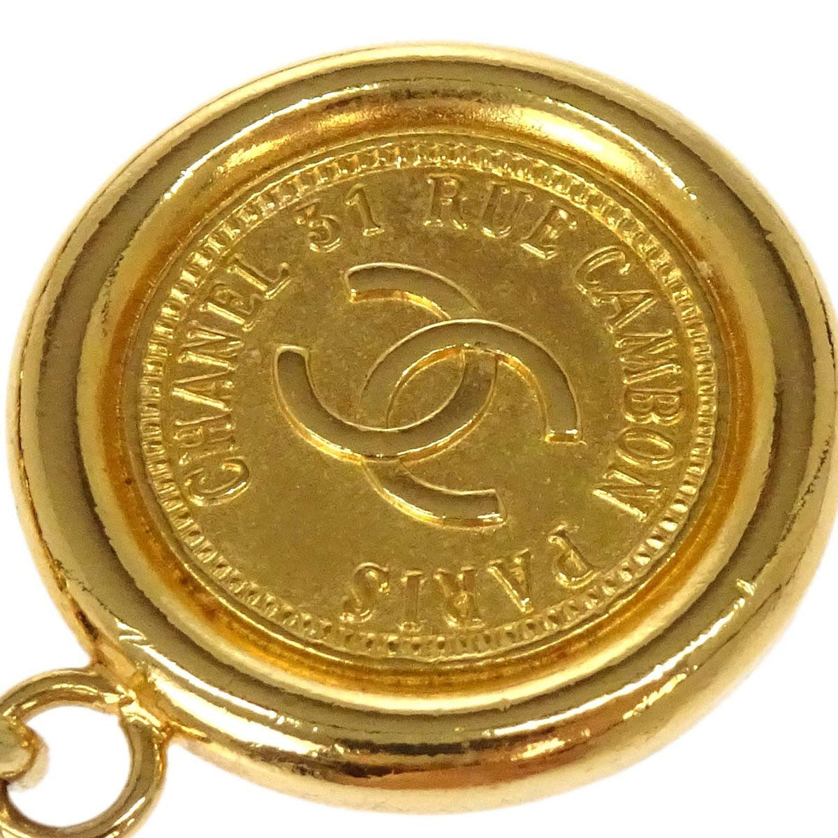 Chanel Cc Medallion Chain Belt Metal With Leather Gold Gold_Plated Belts Accessory (Pre-Owned)
