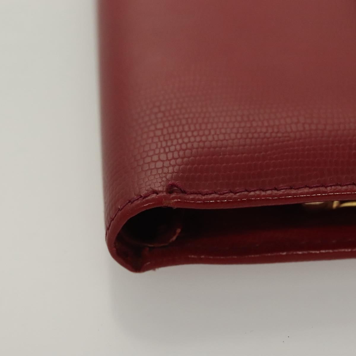 Celine Circle Logo Compact Leather Red Leather Wallets Accessory (Pre-Owned)