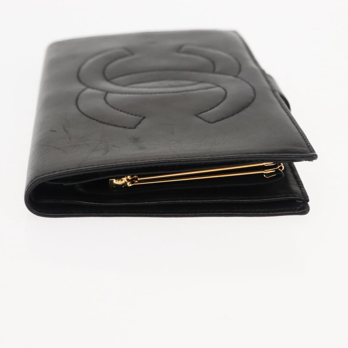 Chanel Timeless Cc French Leather Black Leather Wallets Accessory (Pre-Owned)
