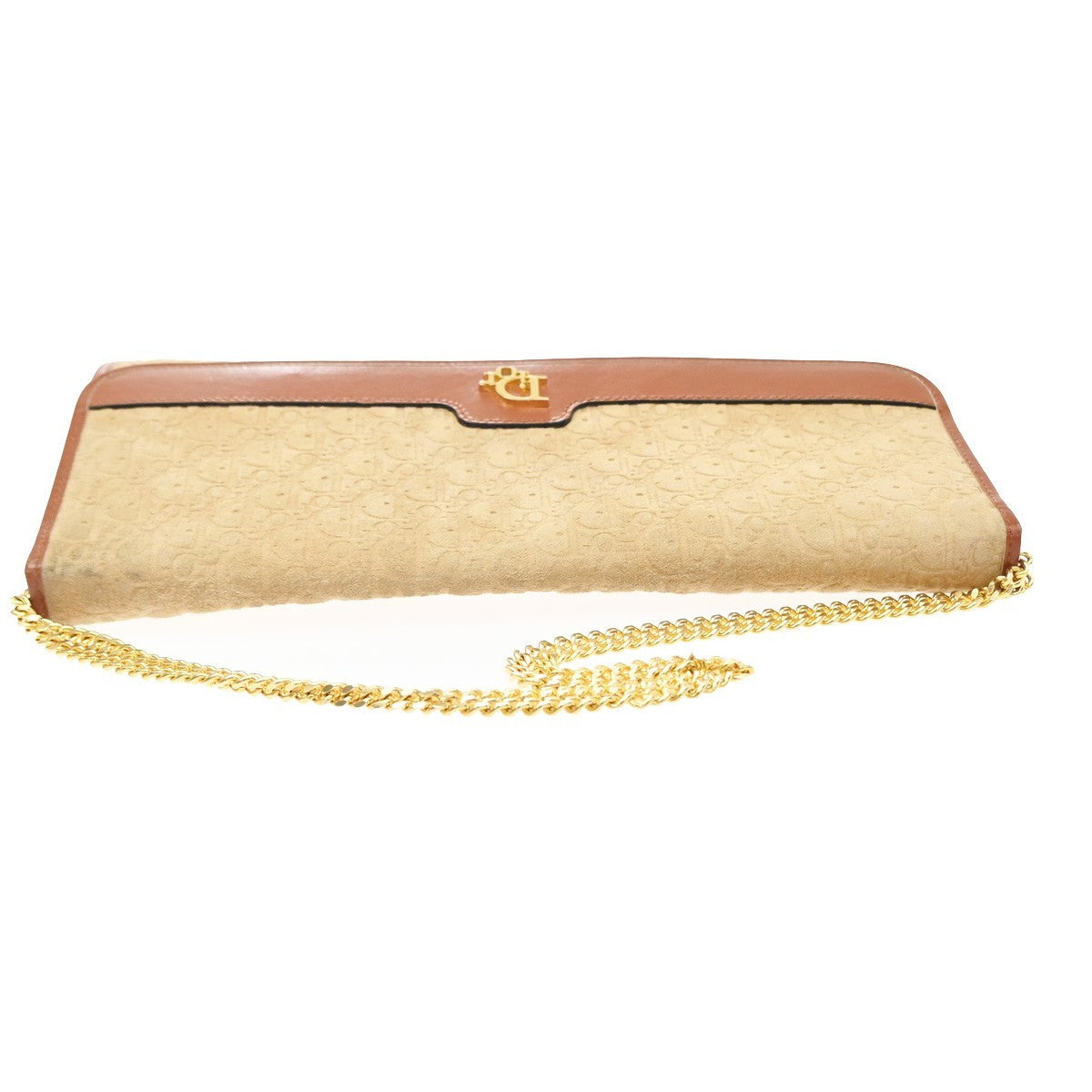 Christian Dior Trotter Shoulder Bag Leather Beige Suede Shoulder Bag Bag (Pre-Owned)