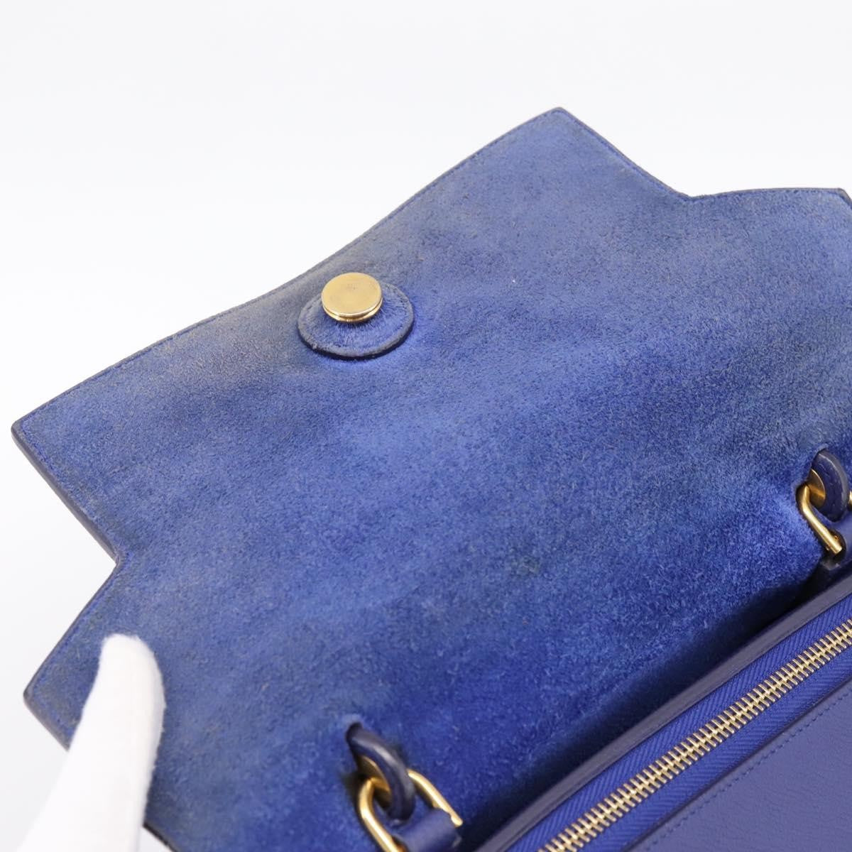 Celine Belt Leather Blue Leather Handbag (Pre-Owned)