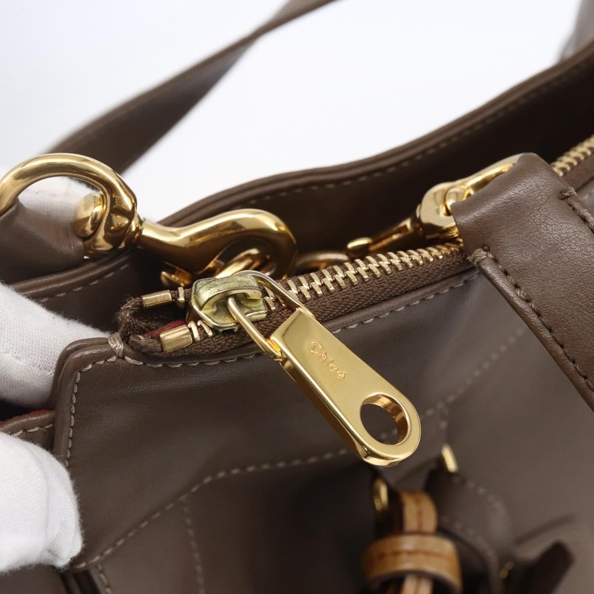 Chloe Eden Leather Brown Leather Tote Bag Bag (Pre-Owned)