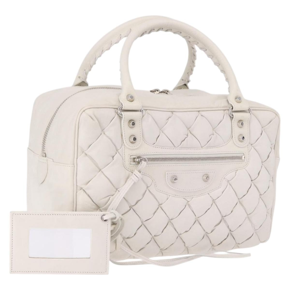 Balenciaga Matelasse Leather White Leather Handbag (Pre-Owned)