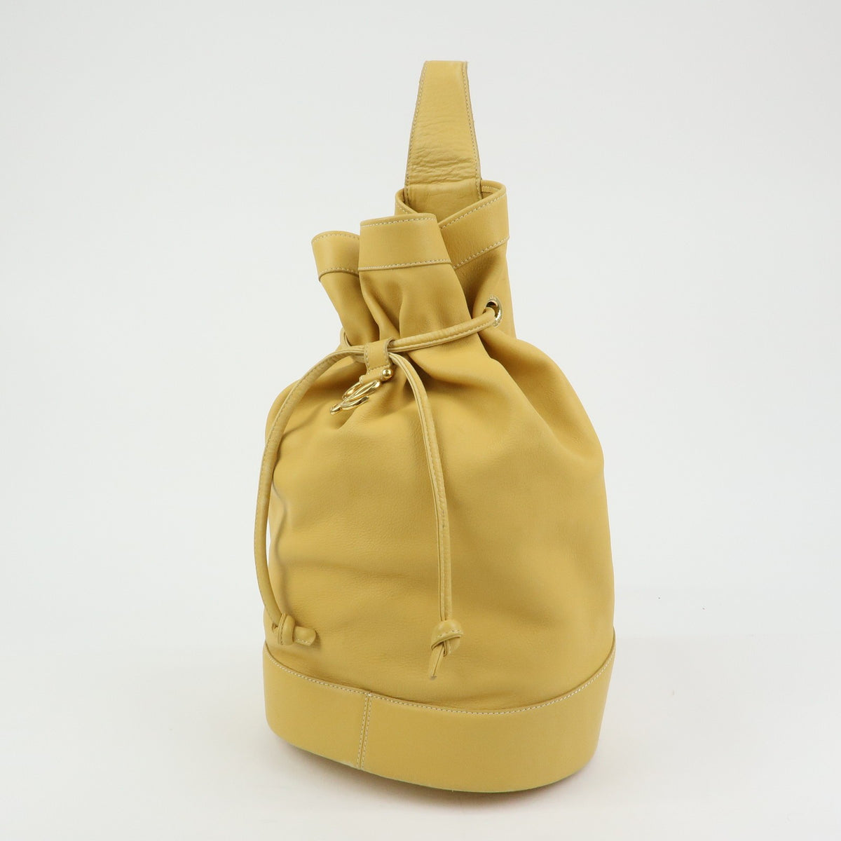 Loewe Anton Leather Yellow Leather Backpack Bag (Pre-Owned)