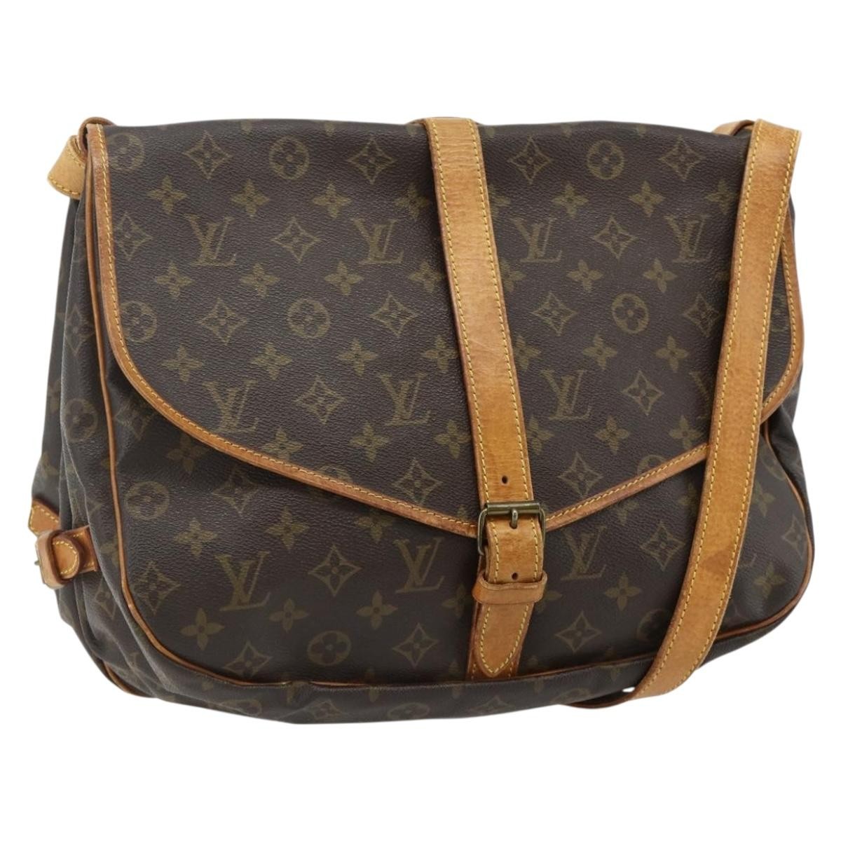 Louis Vuitton Saumur Monogram Canvas Brown Canvas Shoulder Bag Bag (Pre-Owned)