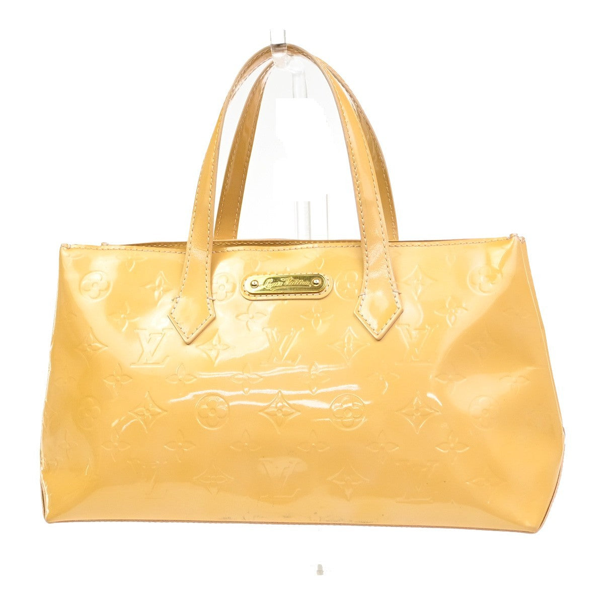 Louis Vuitton Wilshire Monogram Vernis Beige Patent_Leather Handbag (Pre-Owned)