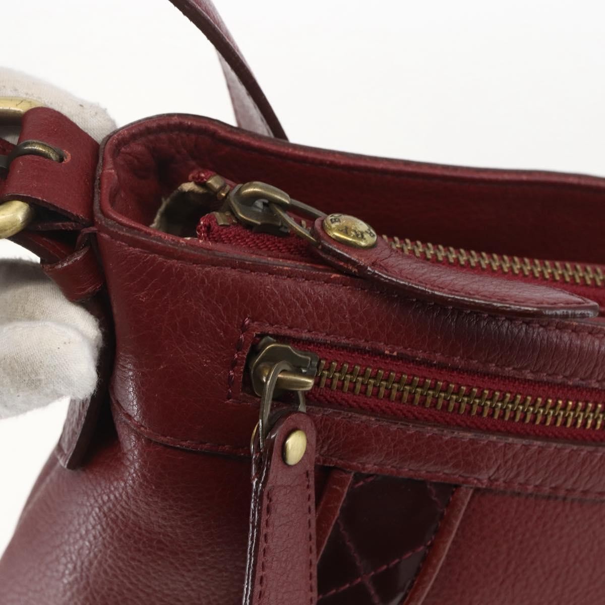 Burberry Vintage Leather Red Leather Shoulder Bag Bag (Pre-Owned)