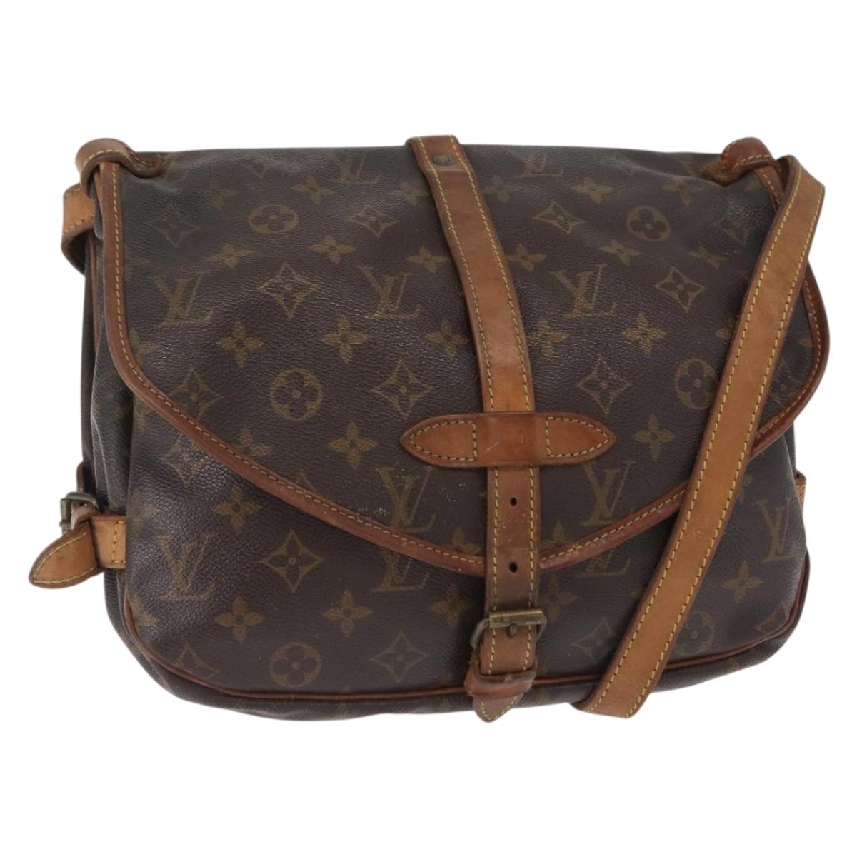 Louis Vuitton Saumur Monogram Canvas Brown Canvas Shoulder Bag Bag (Pre-Owned)
