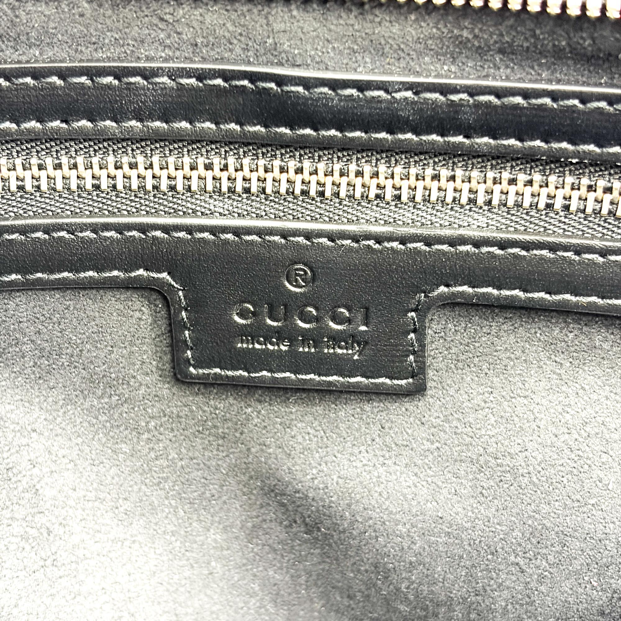 Gucci Petite Gg Quilted Leather Black Leather Tote Bag Bag (Pre-Owned)