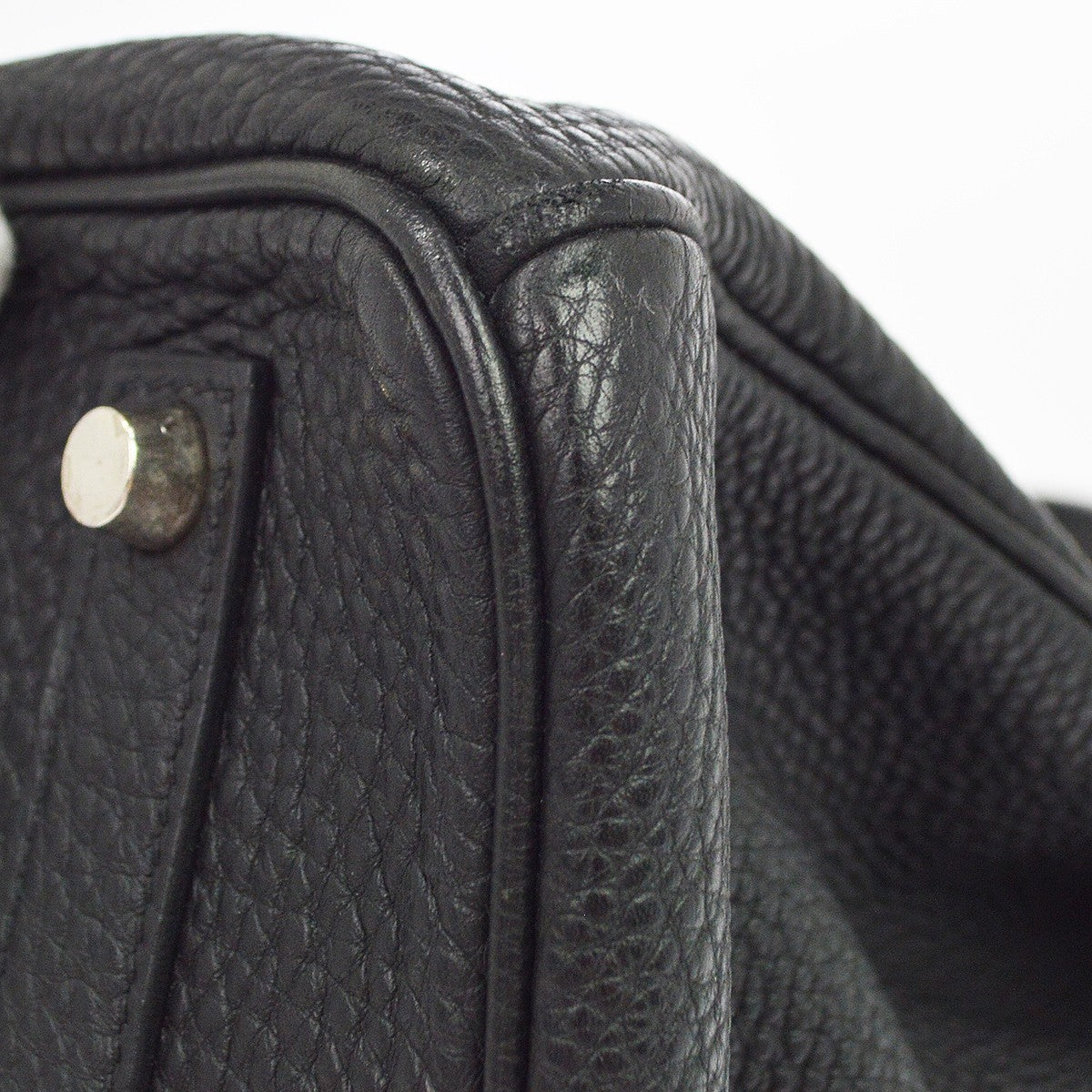 Hermes Birkin Black Togo With Palladium Hardware Black Leather Handbag (Pre-Owned)