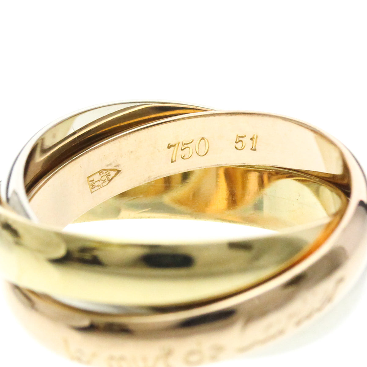 Cartier Trinity 18K Tricolor Gold Gold Gold Ring Jewelry (Pre-Owned)