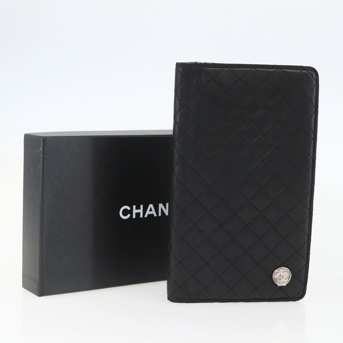 Chanel Vintage Cc Bifold Leather Black Leather Wallets Accessory (Pre-Owned)