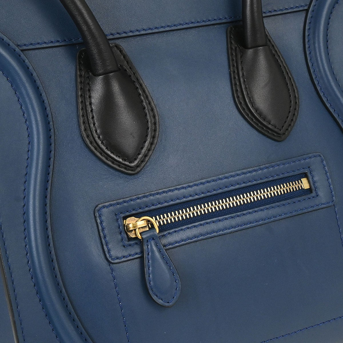 Celine Luggage Smooth Leather Blue Leather Handbag (Pre-Owned)